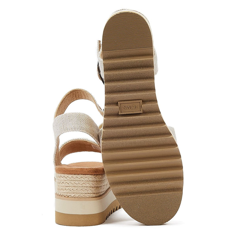TOMS Diana Canvas Wedge Natural Women's White Sandal