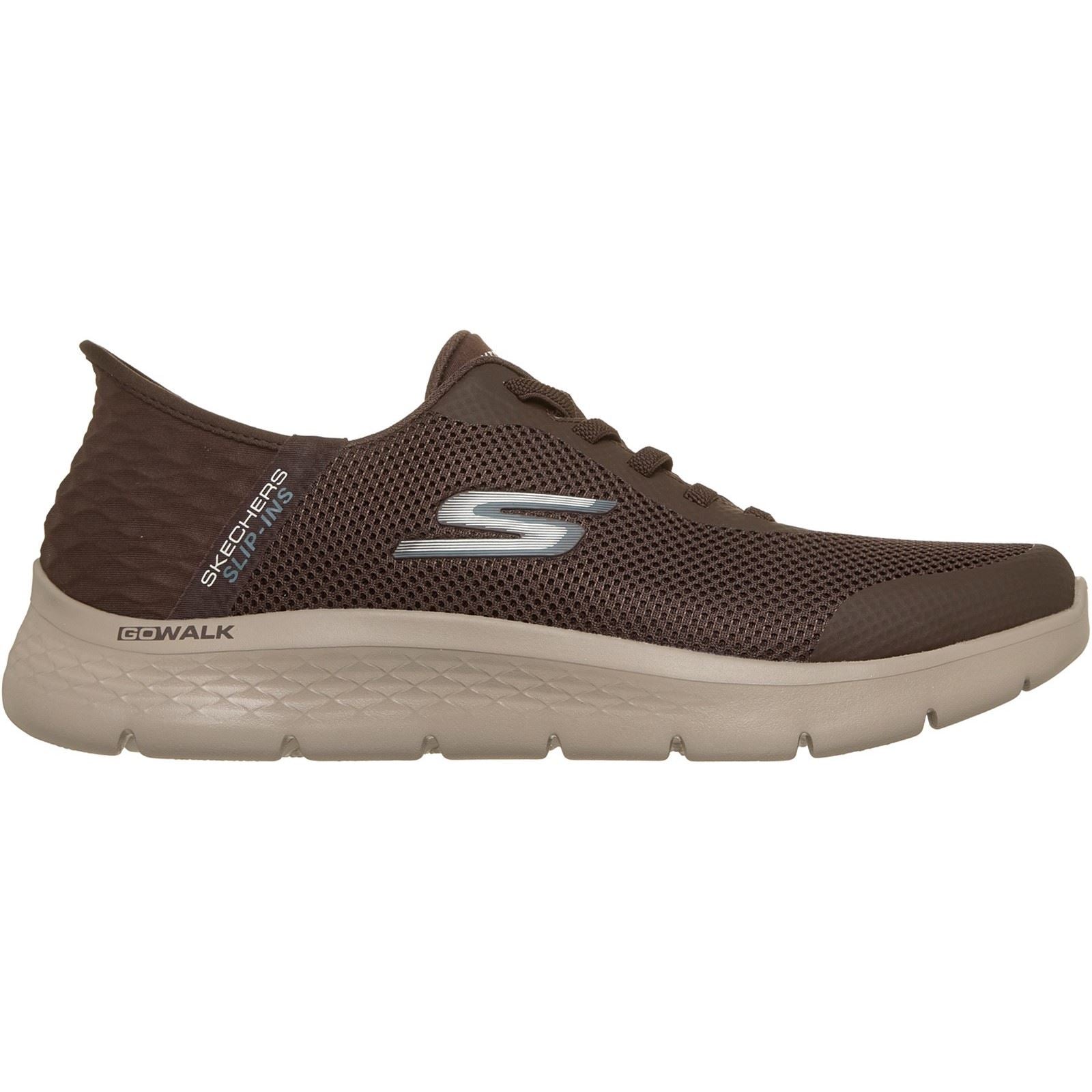 Skechers GO WALK Flex Hands Up Textile Men's CHOCOLATE Trainers