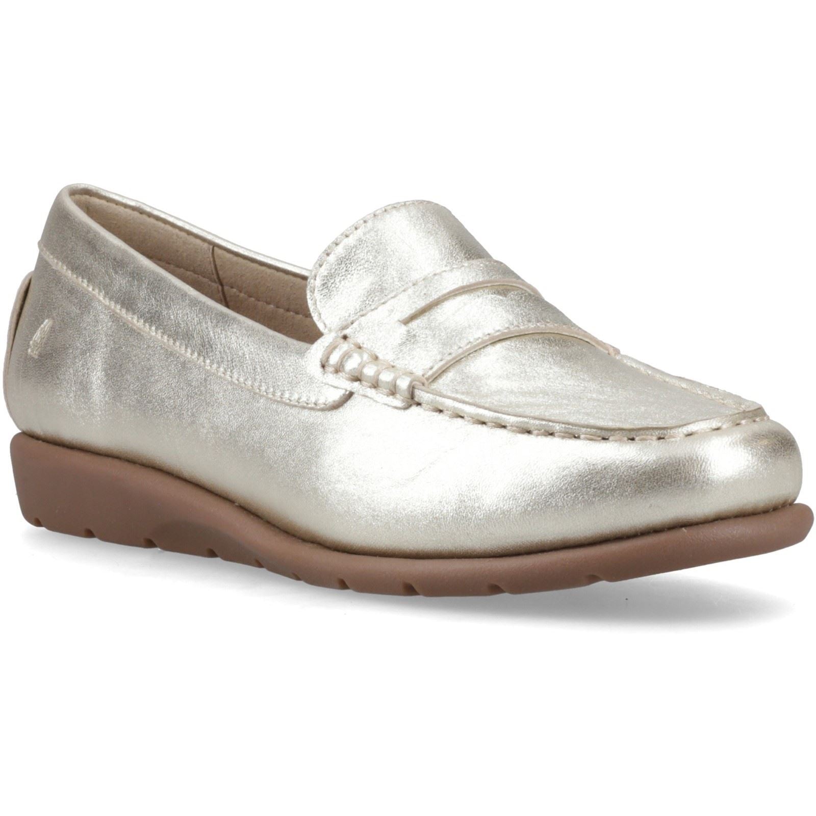 Hush Puppies Shelby Leather Women's Gold Loafers