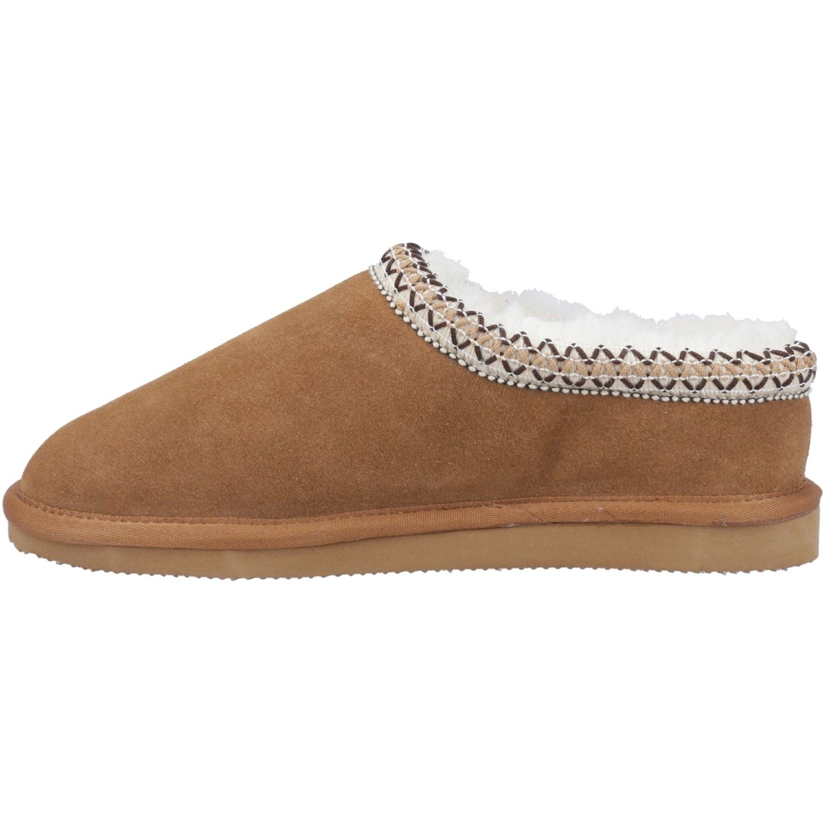 Cotswold Foxmoor Leather Women's Tan Slippers