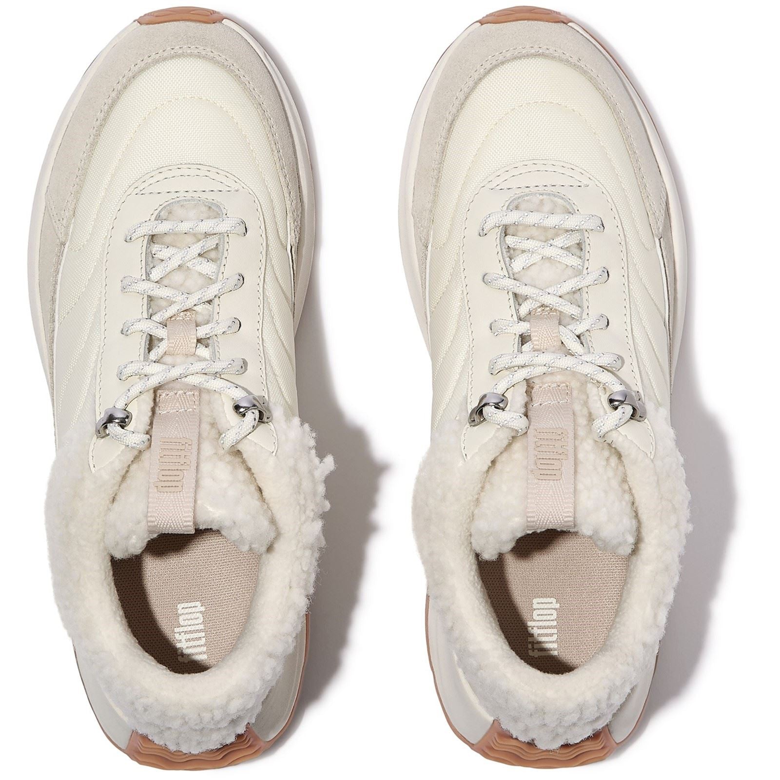 Fitflop F-Mode Flow Suede Women's Cream Mix Trainers