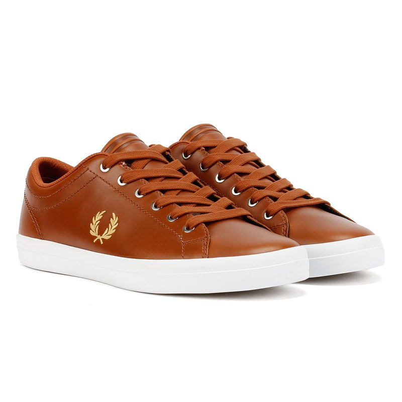 Fred Perry Baseline Leather Men's Tan/Champagne Trainers