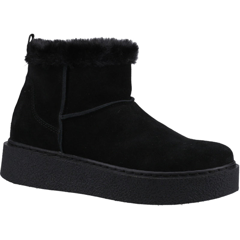 Hush Puppies Becca Suede Women's Black Winter Ankle Boots