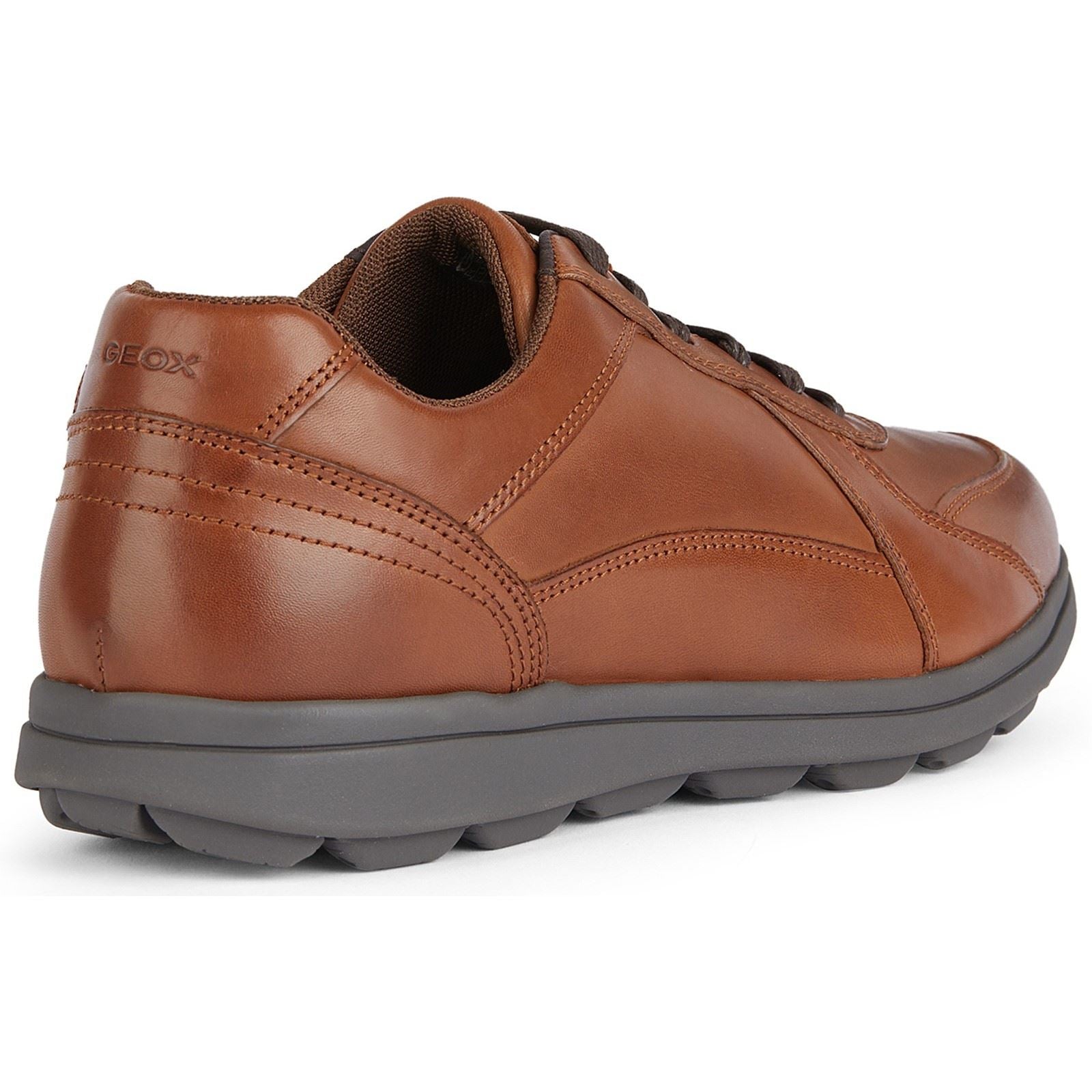 Geox U SPHERICA EC12 Leather Bovine Full Grain Men's Cognac Trainers