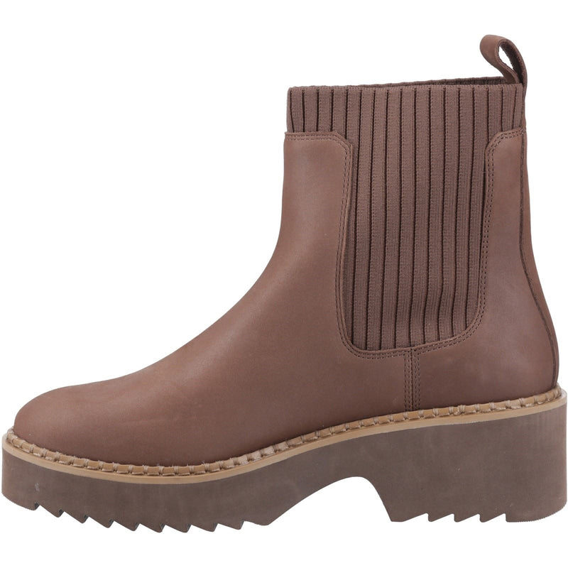 TOMS Millie Leather Women's Oak Brown Heeled Ankle Boots