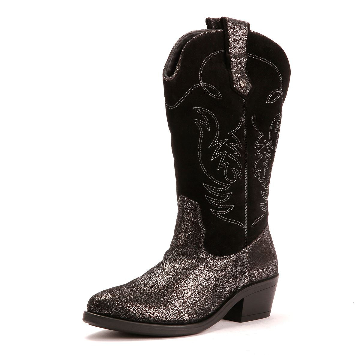 Osprey London The Louisiana Leather Women's Black/Gunmetal Boots