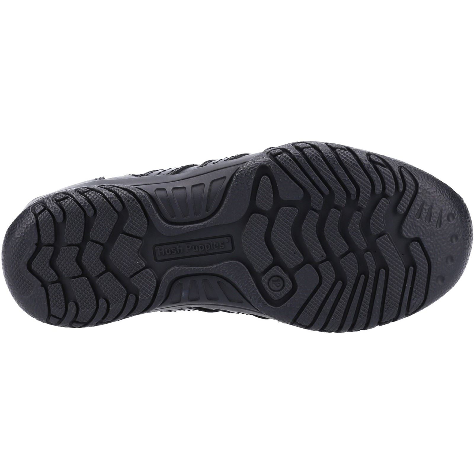 Hush Puppies Jezza 2 Youth Black Leather Lace-Up Shoes