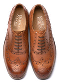 Chapman & Moore Oxford Brogue Leather Men's Tan Burnish Shoes