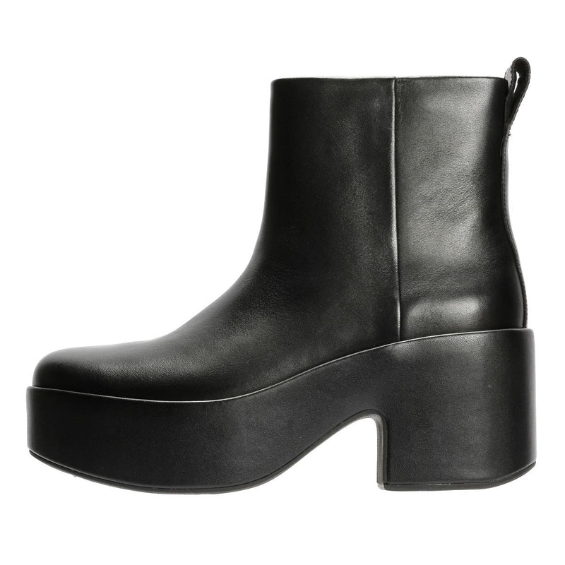 FitFlop Platfforms Heeled Leather Women's Black Boots
