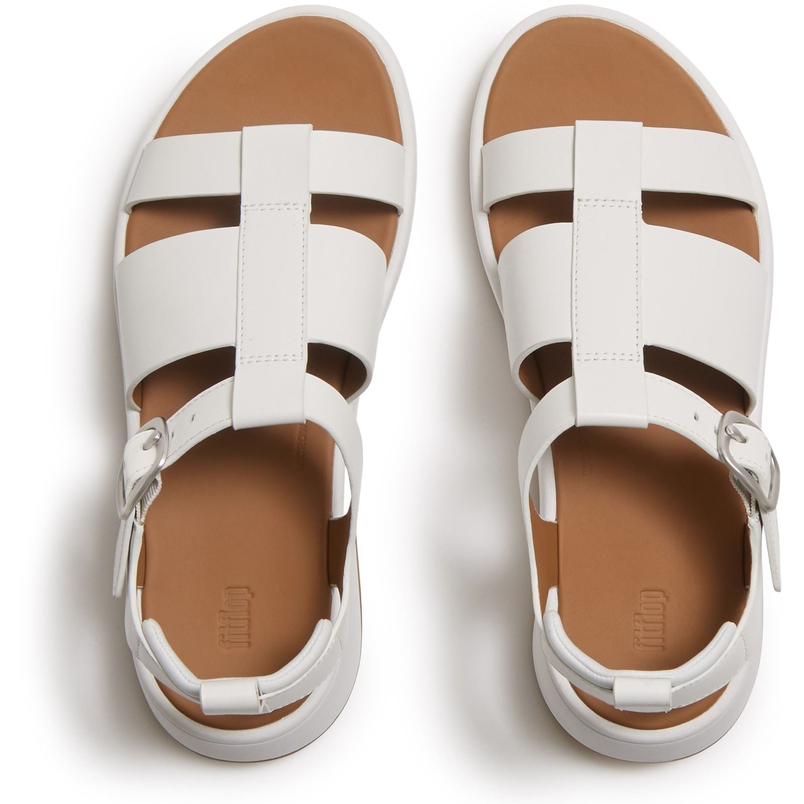 Fitflop F-Mode Fisherman Leather Women's Urban White Narrow Fit Sandals