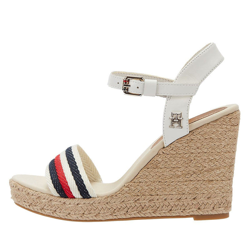 Tommy Hilfiger Corporate Wedge Ecru Women's White Sandal