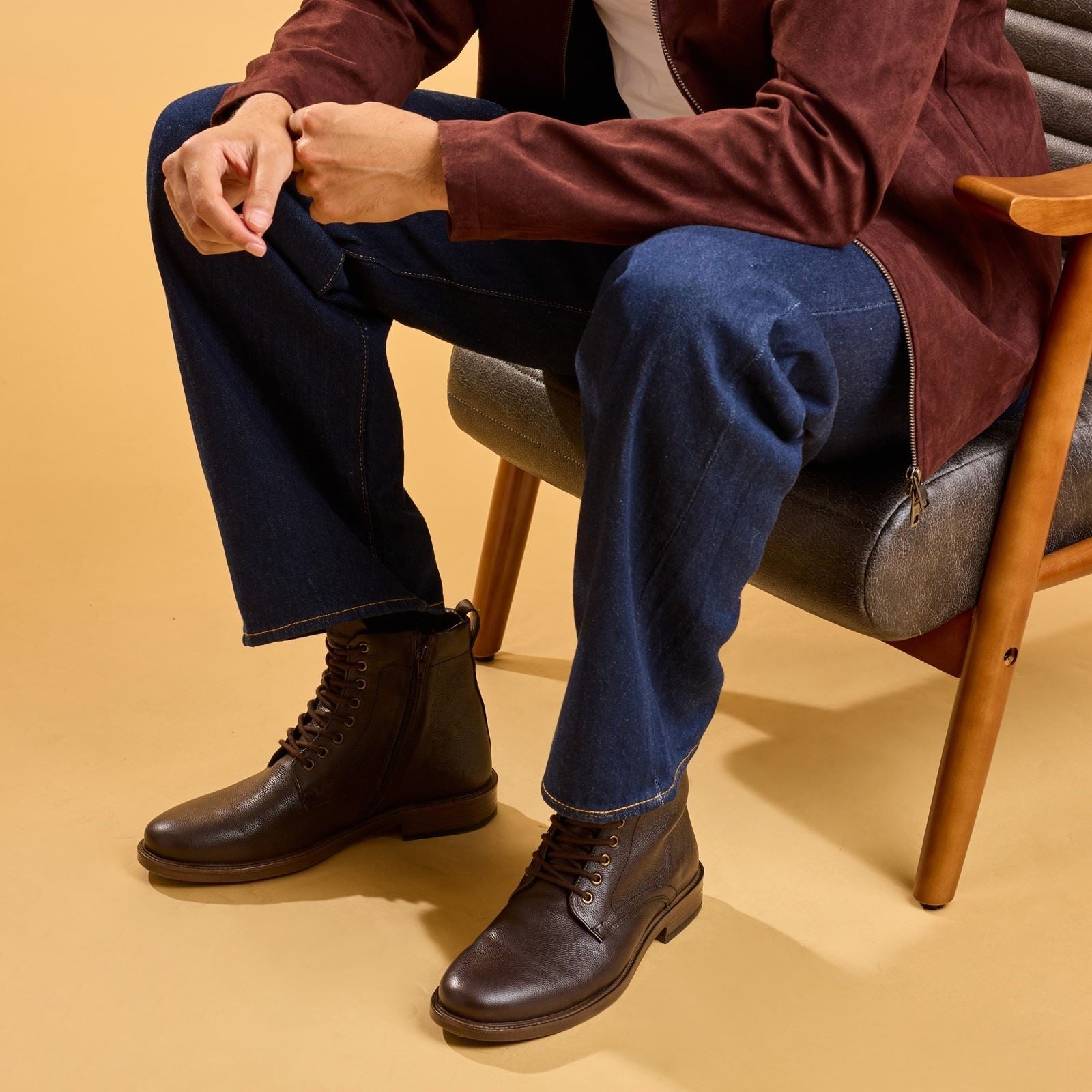 Hush Puppies Irwin Leather Men's BROWN Ankle Boots