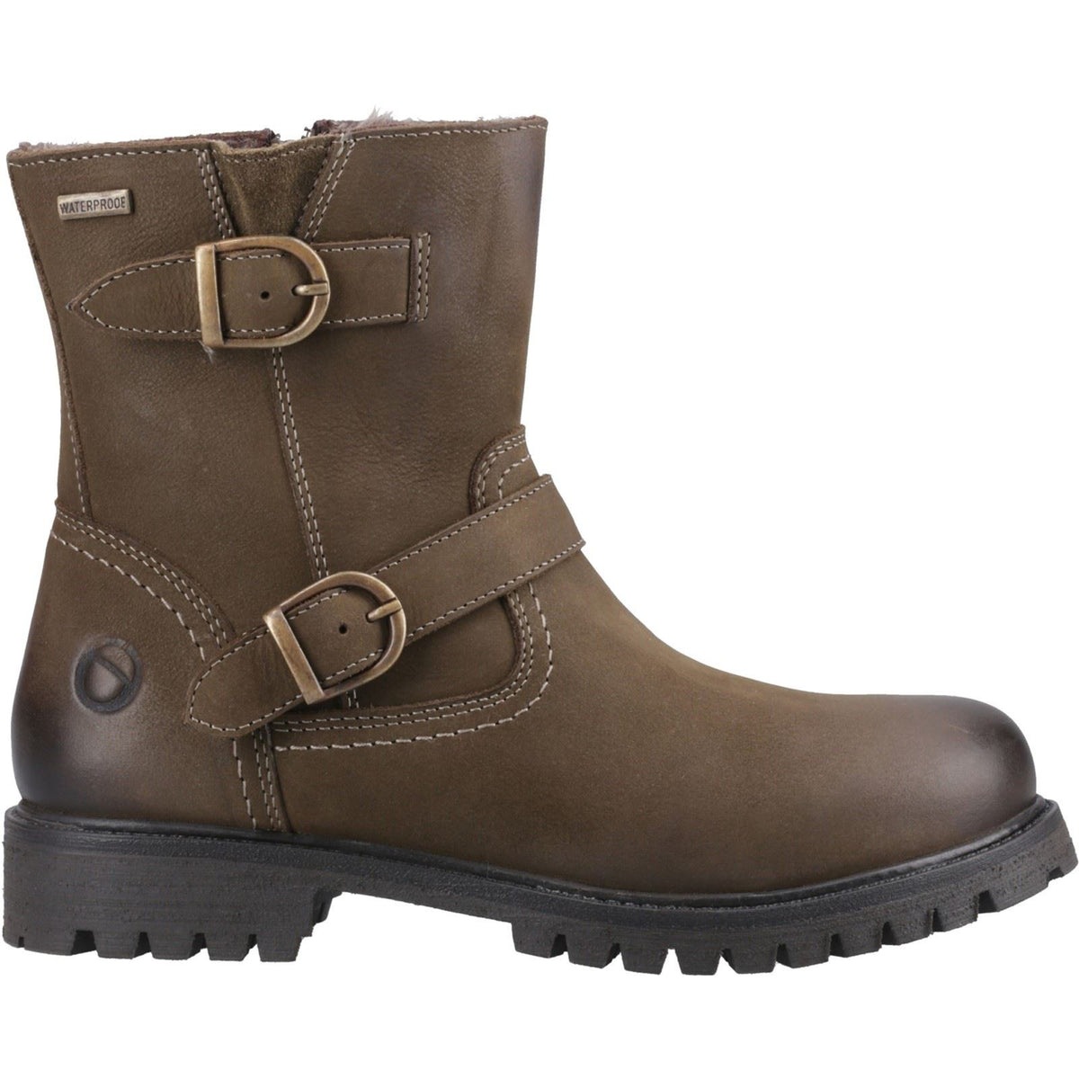 Cotswold Tetbury Leather Women's Olive Heeled Ankle Boots