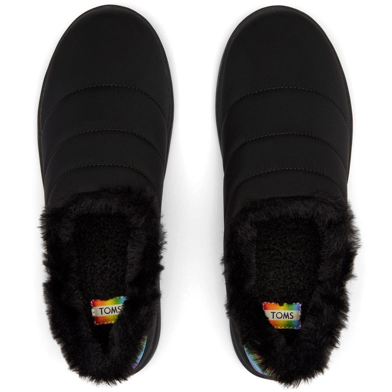 TOMS Ezra Nylon Women's Black Matte woven/Rainbow Slippers