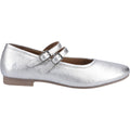 Hush Puppies Nancy Mary Jane Leather Women's Silver Flats