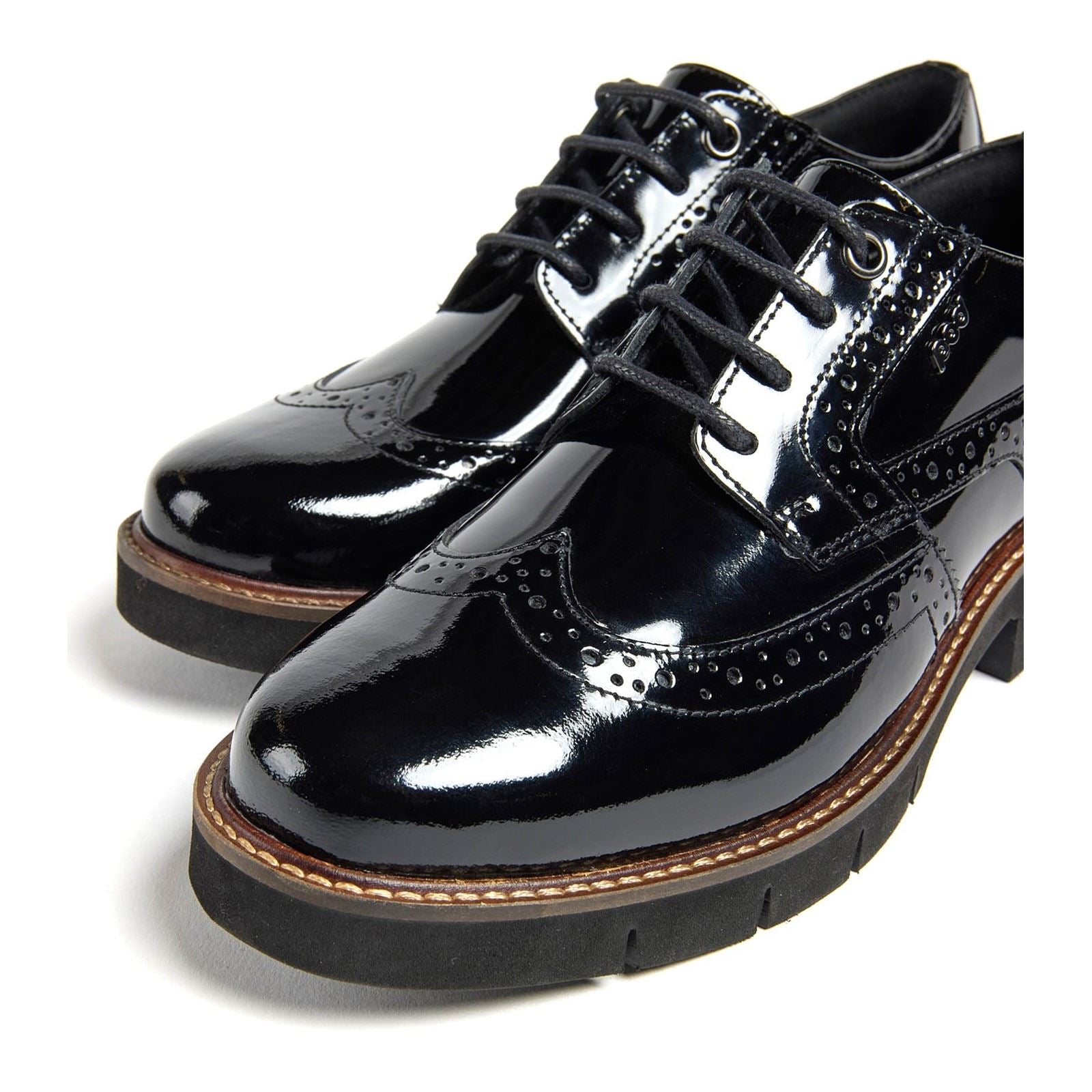 Pod Kacey Leather Women's Black Brogues Shoes