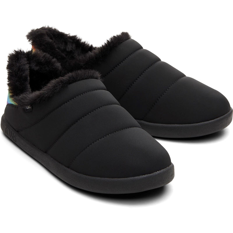 TOMS Ezra Nylon Women's Black Matte woven/Rainbow Slippers