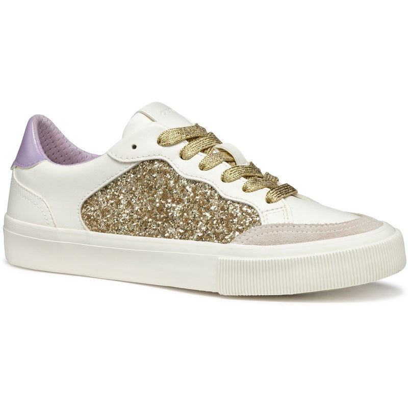 Geox D EMMELENY Women's Optic White/Light Gold Trainers