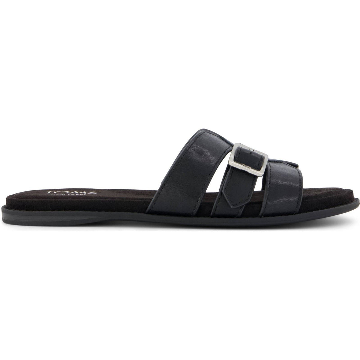 TOMS Sol Leather Women's Black Sandals