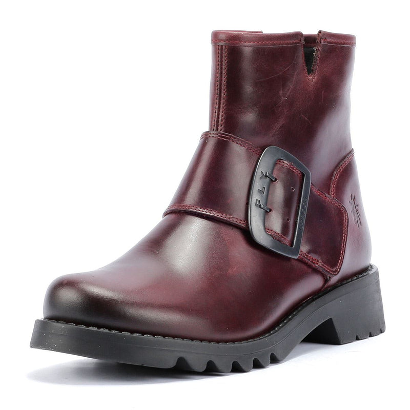 Fly London Rily Leather Women's Wine Boots