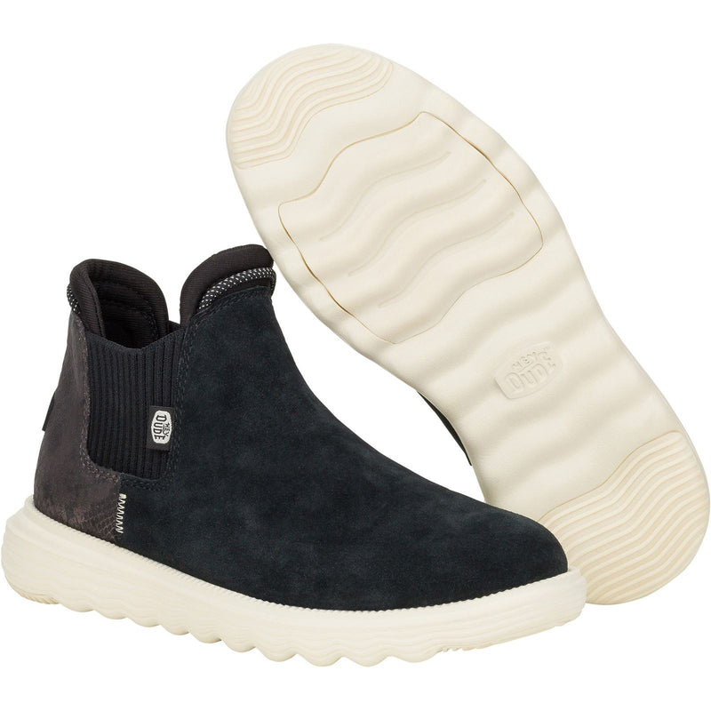 HEYDUDE Branson Novelty Leather Women's Black/Snake Boots