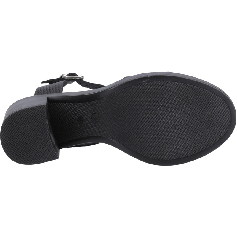 Hush Puppies Georgia Leather Women's Black/Snake Sandals