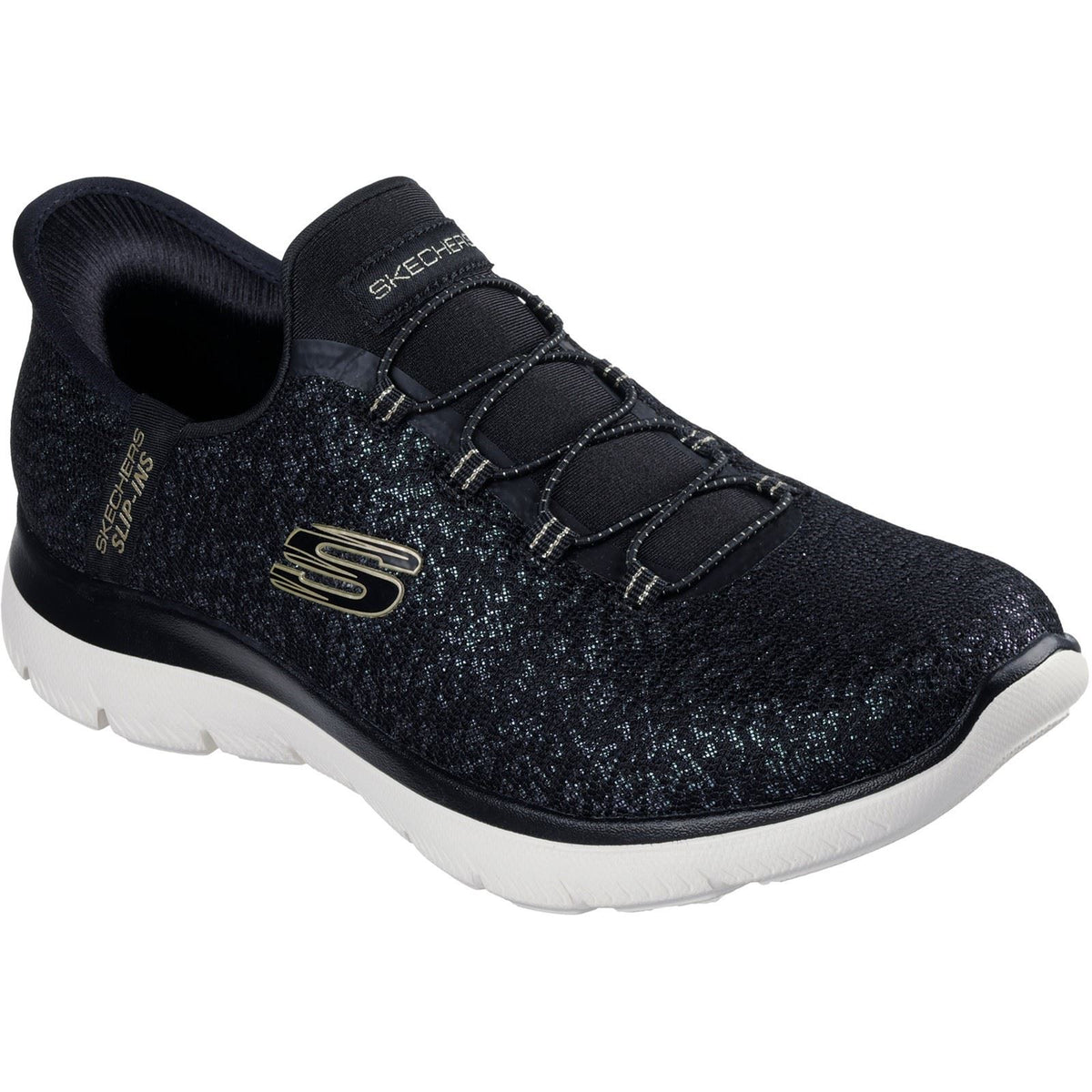 Skechers Summits Lunar Glow Textile Women's Black/Gold Trainers