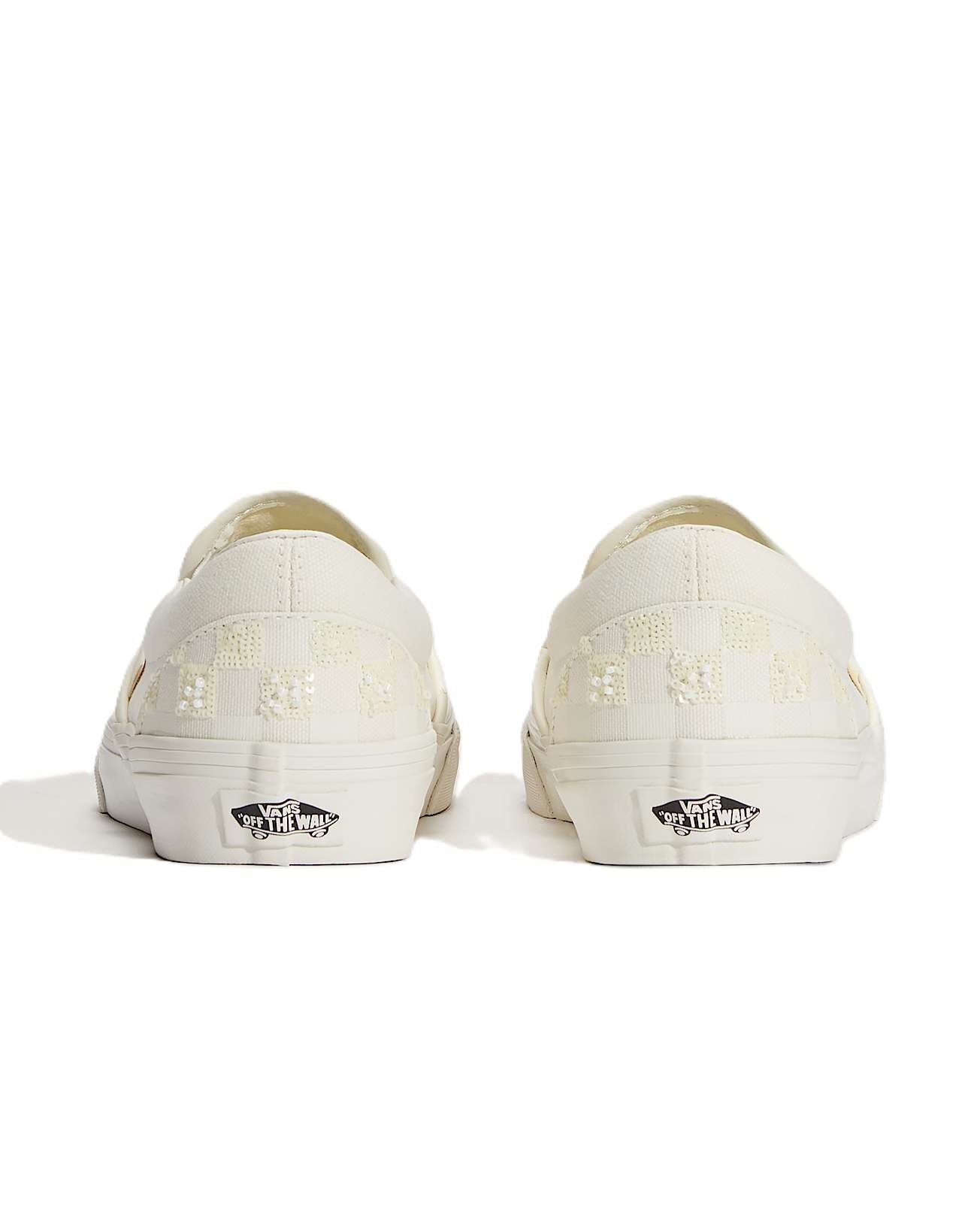 Vans Classic Slip-On Canvas Women's White Beaded Checkerboard Trainers