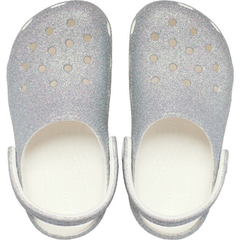 Crocs Classic Glitter Clog Synthetic Kids White Clogs