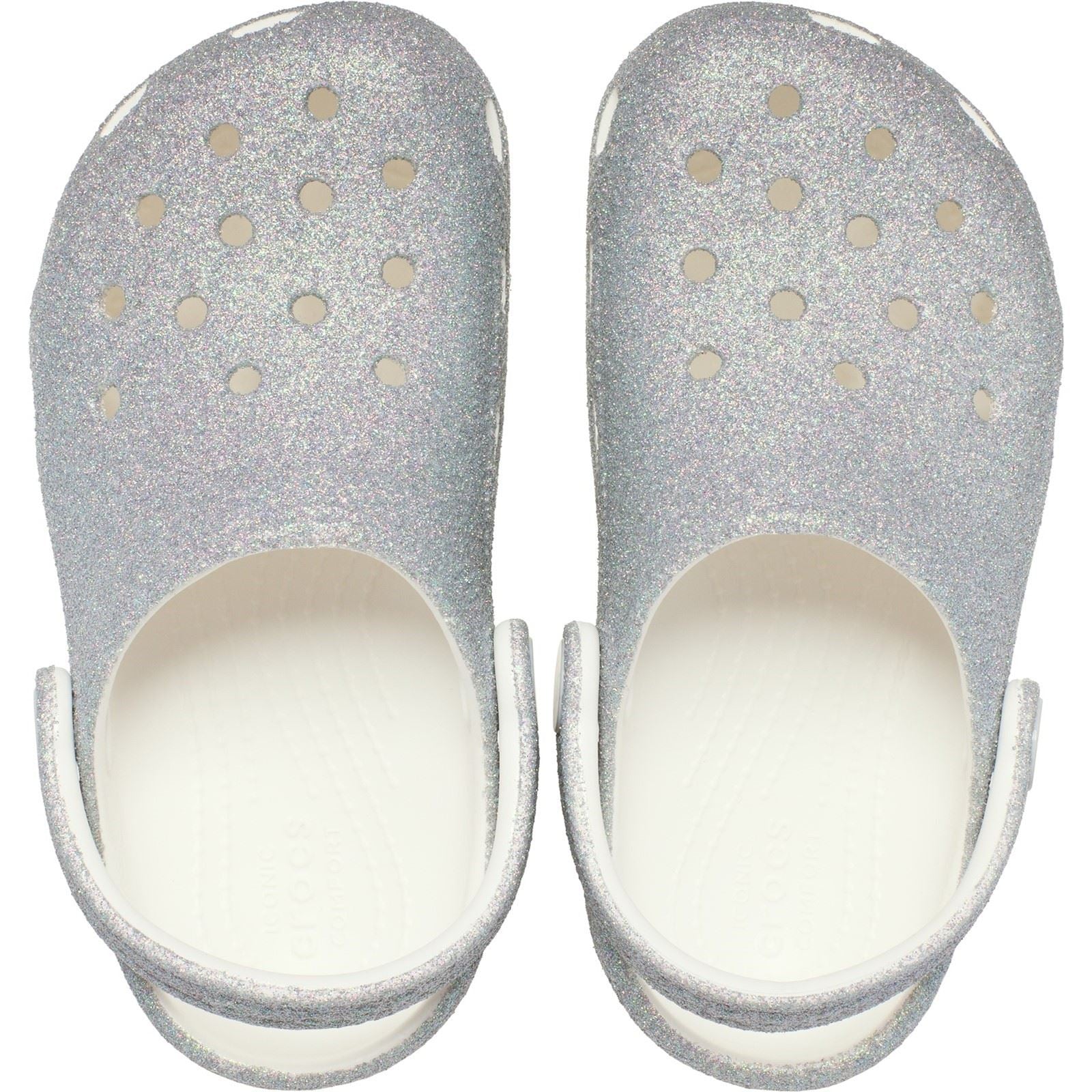 Crocs Classic Glitter Clog Synthetic Kids White Clogs