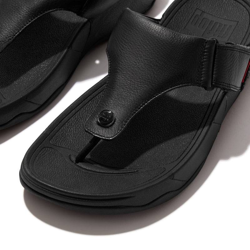 Fitflop Trakk II Leather Men's All Black Sandals