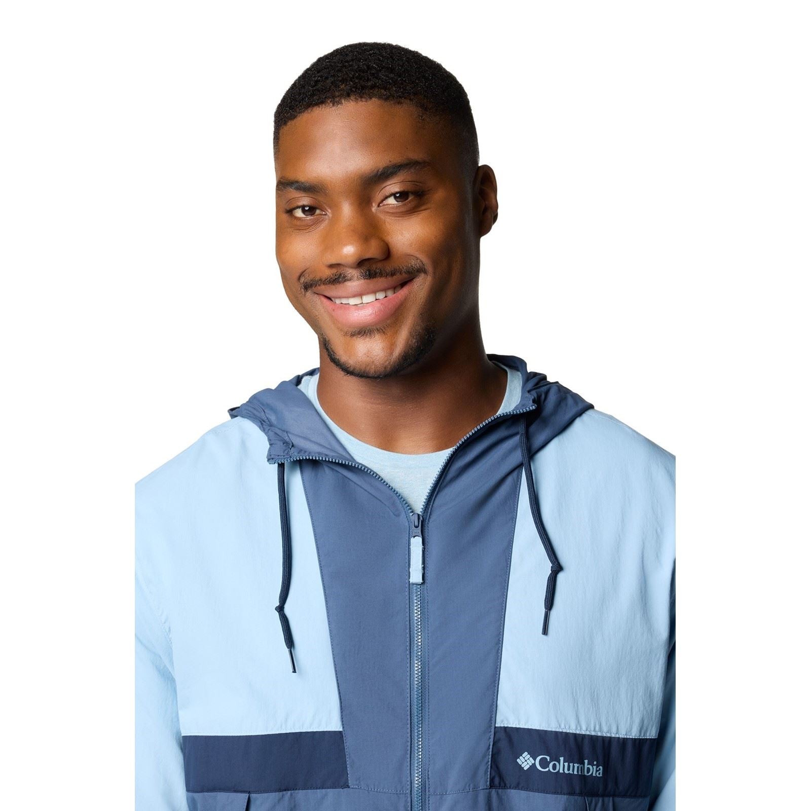 Columbia Spire Valley Hooded Windbreaker Men's Blue Windbreaker Jackets