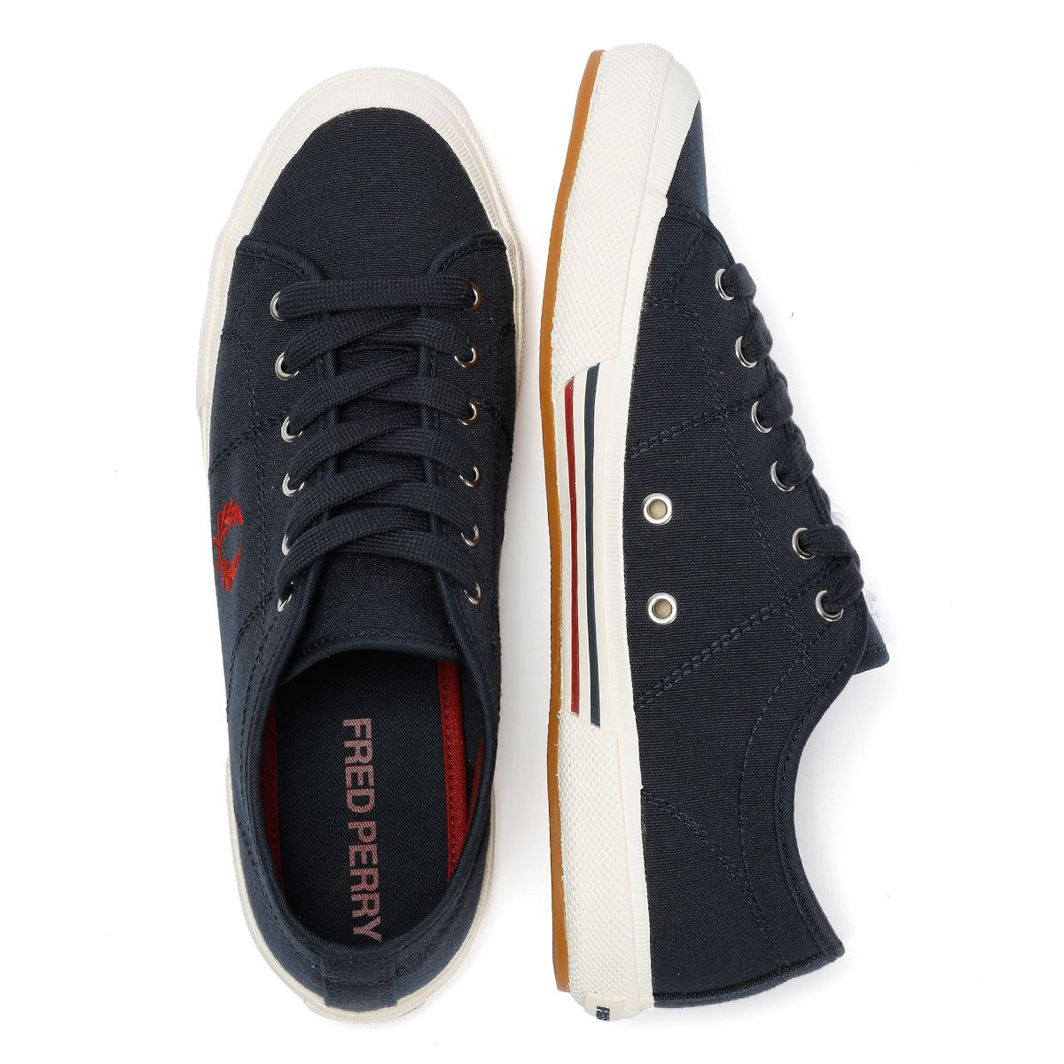Fred Perry B708 Vintage Tennis Canvas Men's Navy/Red Trainers
