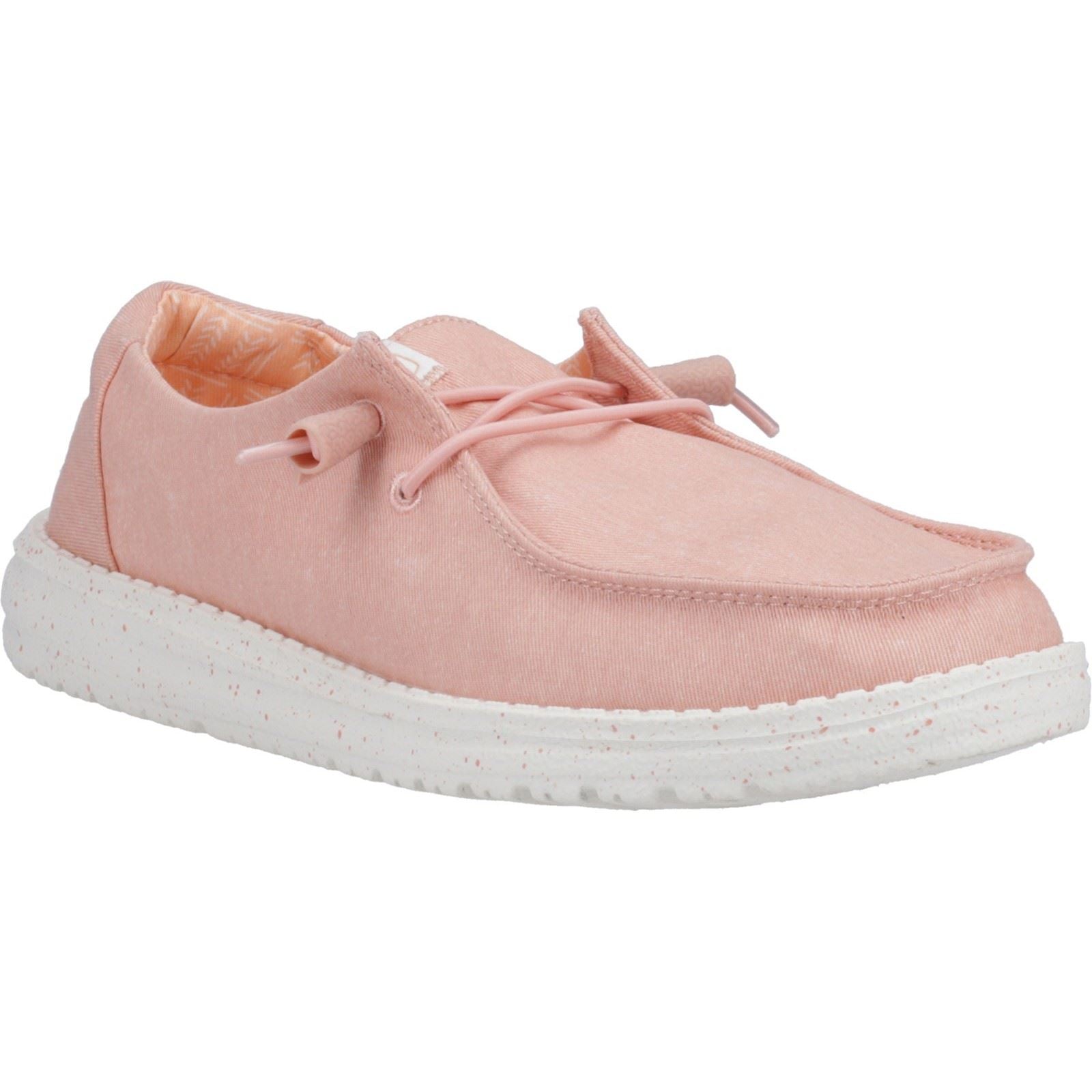 HEYDUDE Wendy Canvas 100% Cotton Women's Pink Loafers