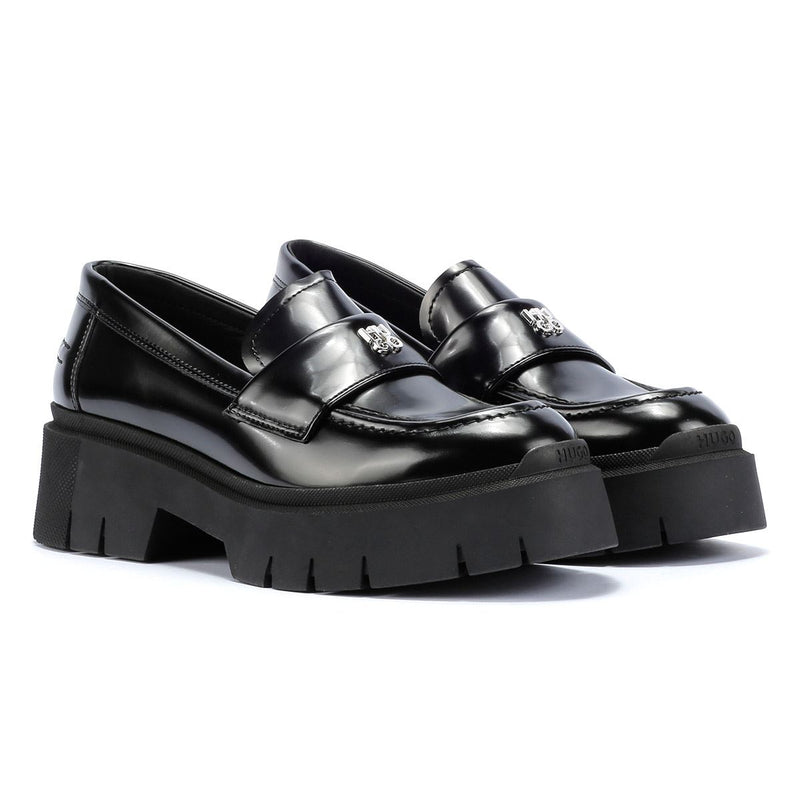 Hugo Kris Leather Women's Black Loafers