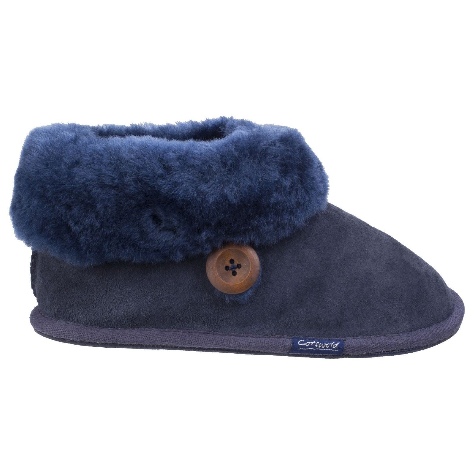 Cotswold Wotton Leather Women's Dark Blue Slippers