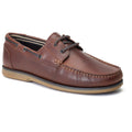 Base London Stern Leather Men's Burnt Brown Boat Shoes