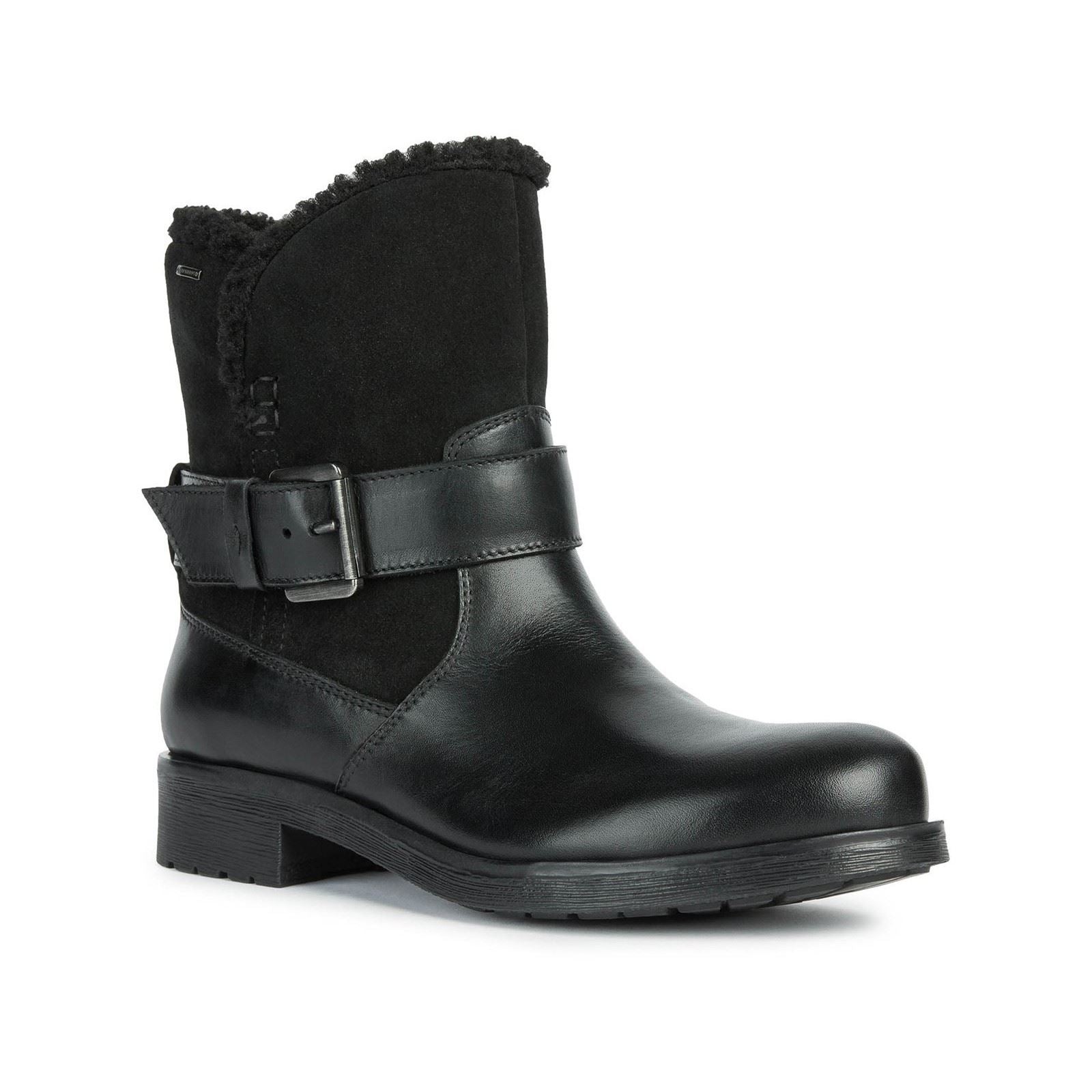 Geox D Rawelle B ABX A Leather Women's Black Boots