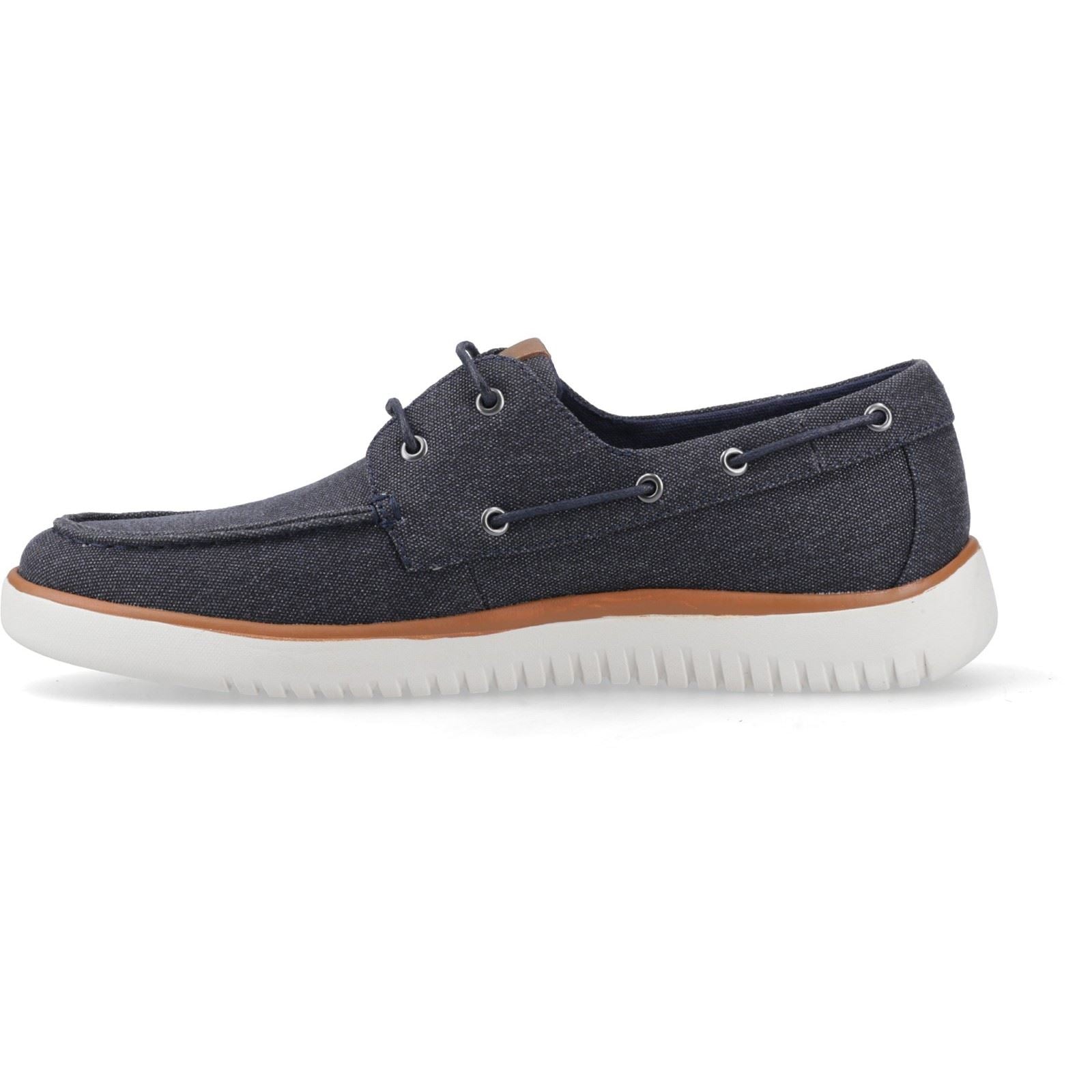 Hush Puppies Daniel Canvas Men's Navy Boat Shoes