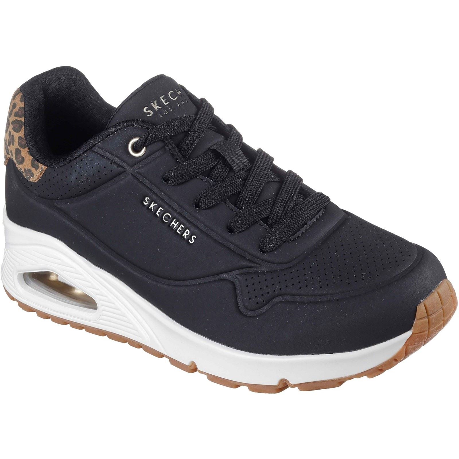 Skechers UNO - Jungle Nite Polyurethane Women's Black/Leopard Standard Trainers