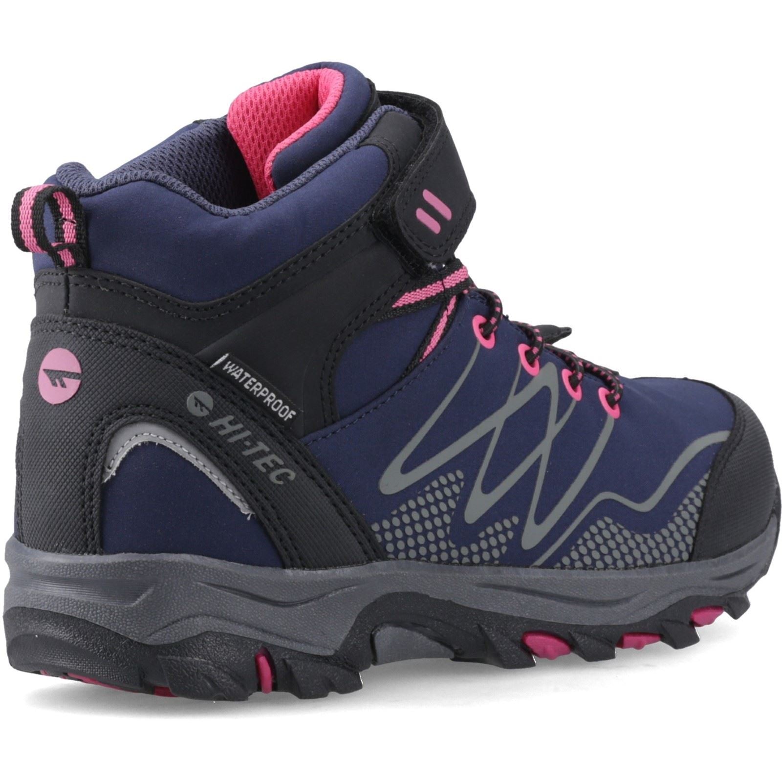 Hi-Tec Blackout Mid Polyester Girl's Navy/Magenta Hiking Boots