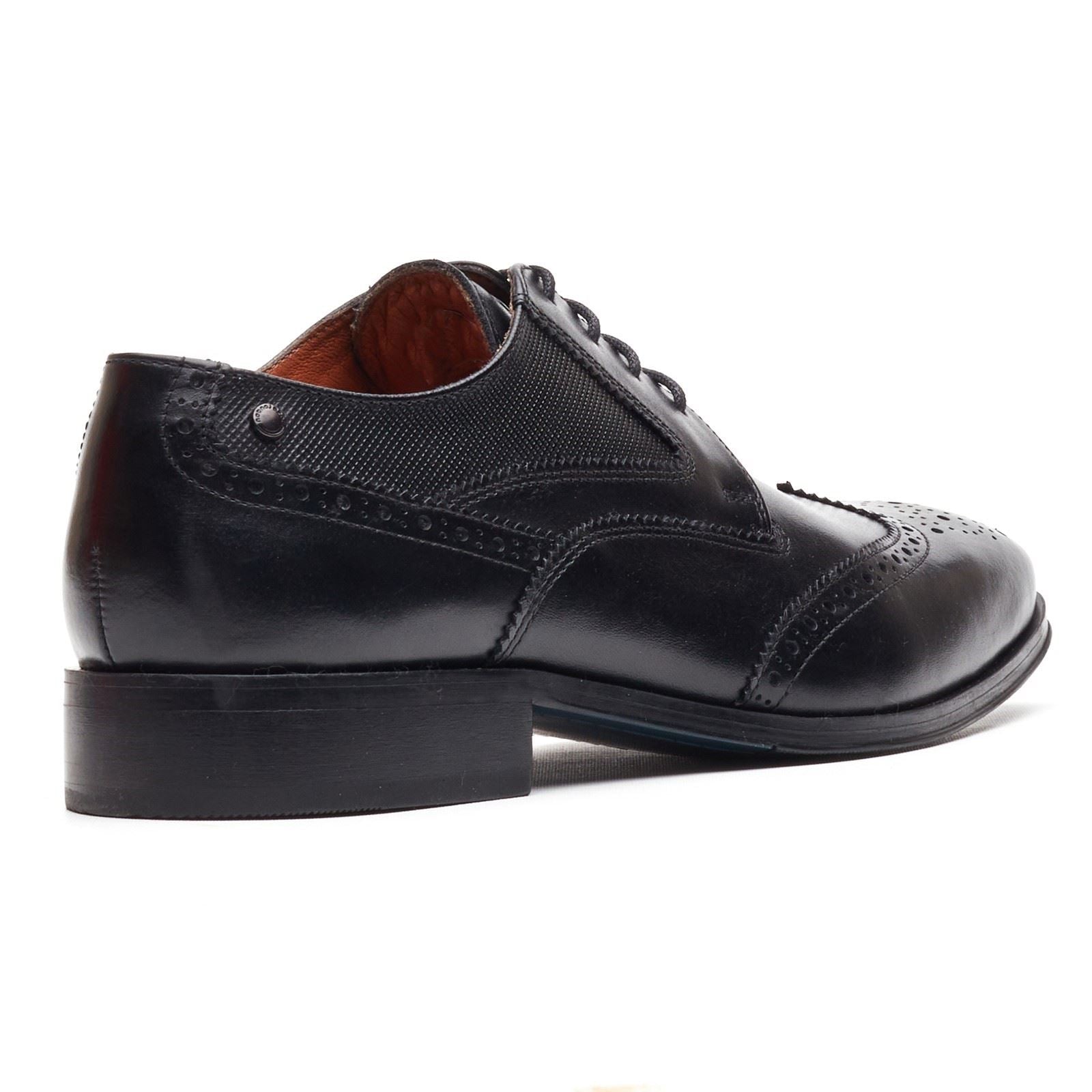 Base London Steeple Brogue Leather Men's Black Brogues Shoes