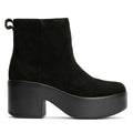 FitFlop Platfforms Heeled Suede Women's Black Ankle Boots