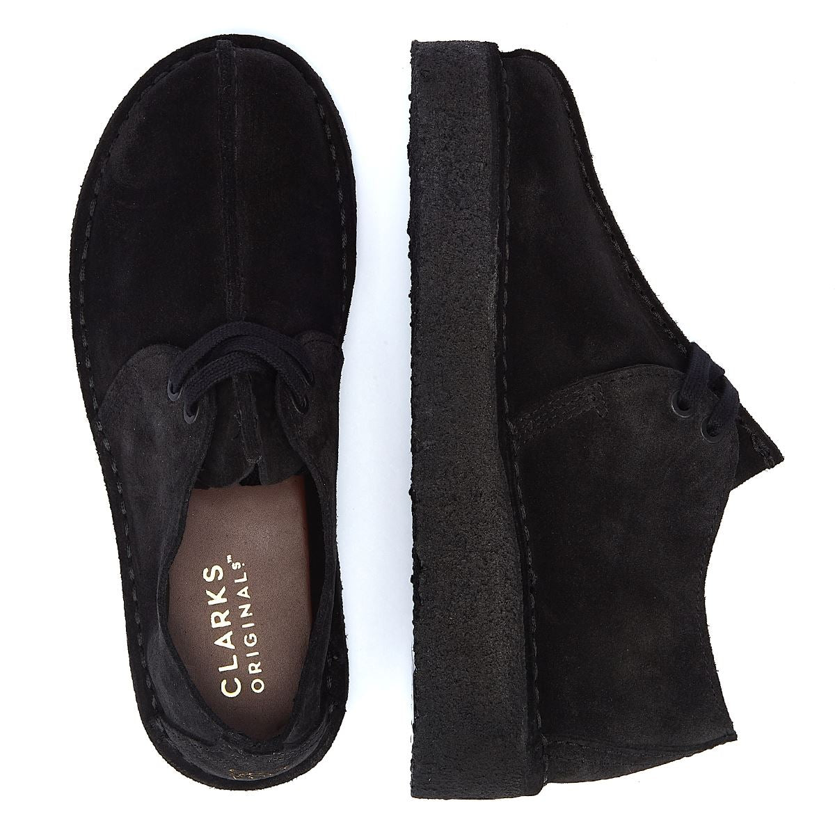 Clarks Originals Trek Wedge Suede Women's Black Comfort Shoes