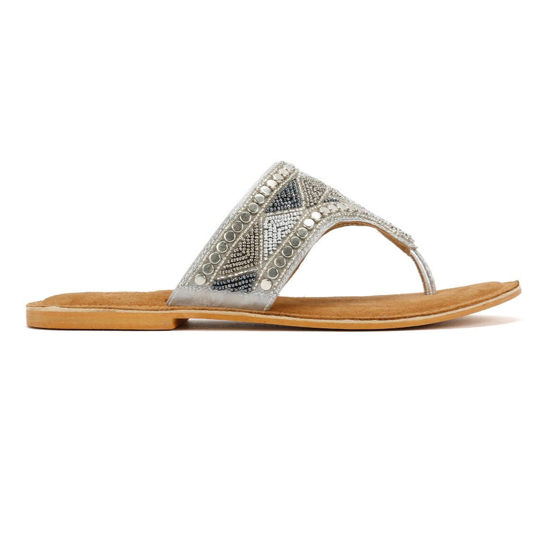 Tower London Toepost Women's Silver Sandals