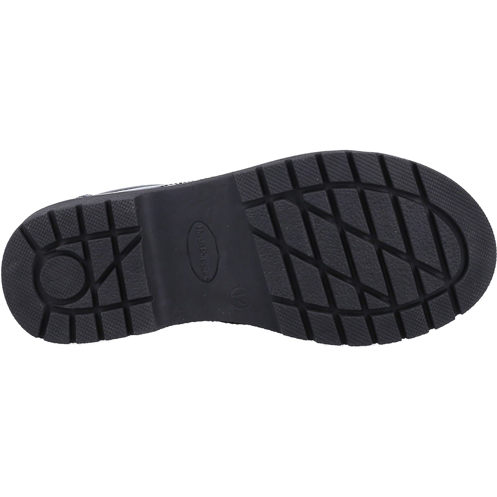 Hush Puppies Sally Junior Girls Black Patent Leather Brogues