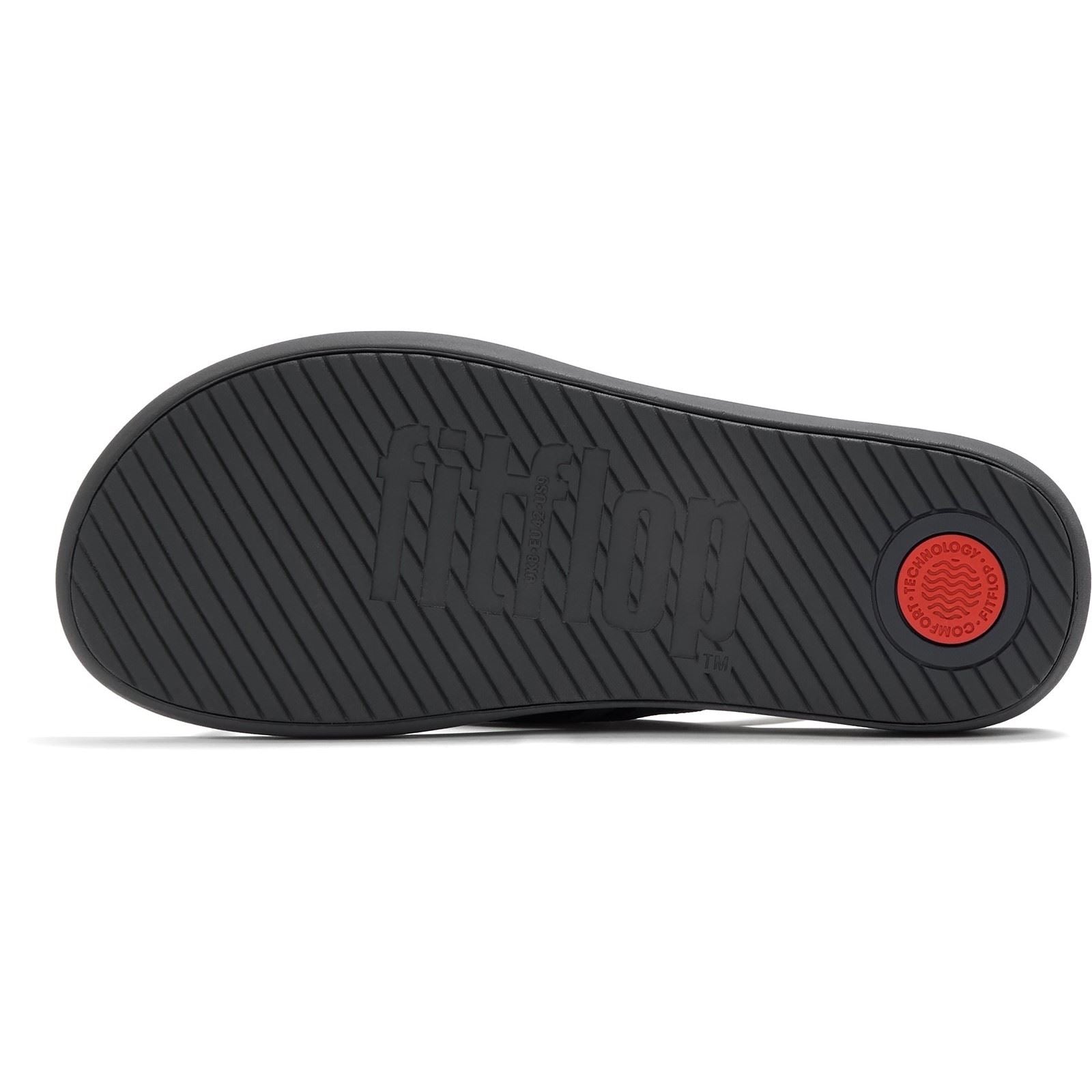 Fitflop iQushion Polyester Men's Black/Charcoal Flip Flops