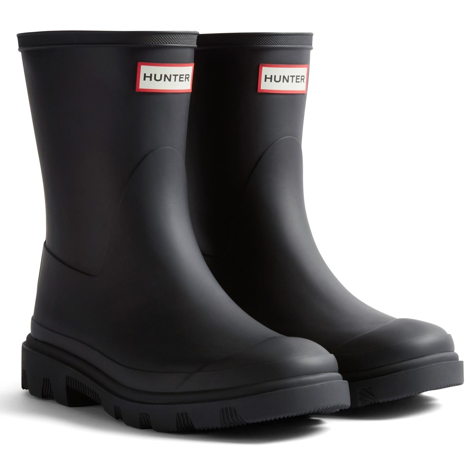 Hunter Unisex Downpour Short Rubber Men's BLACK Wellington Boots