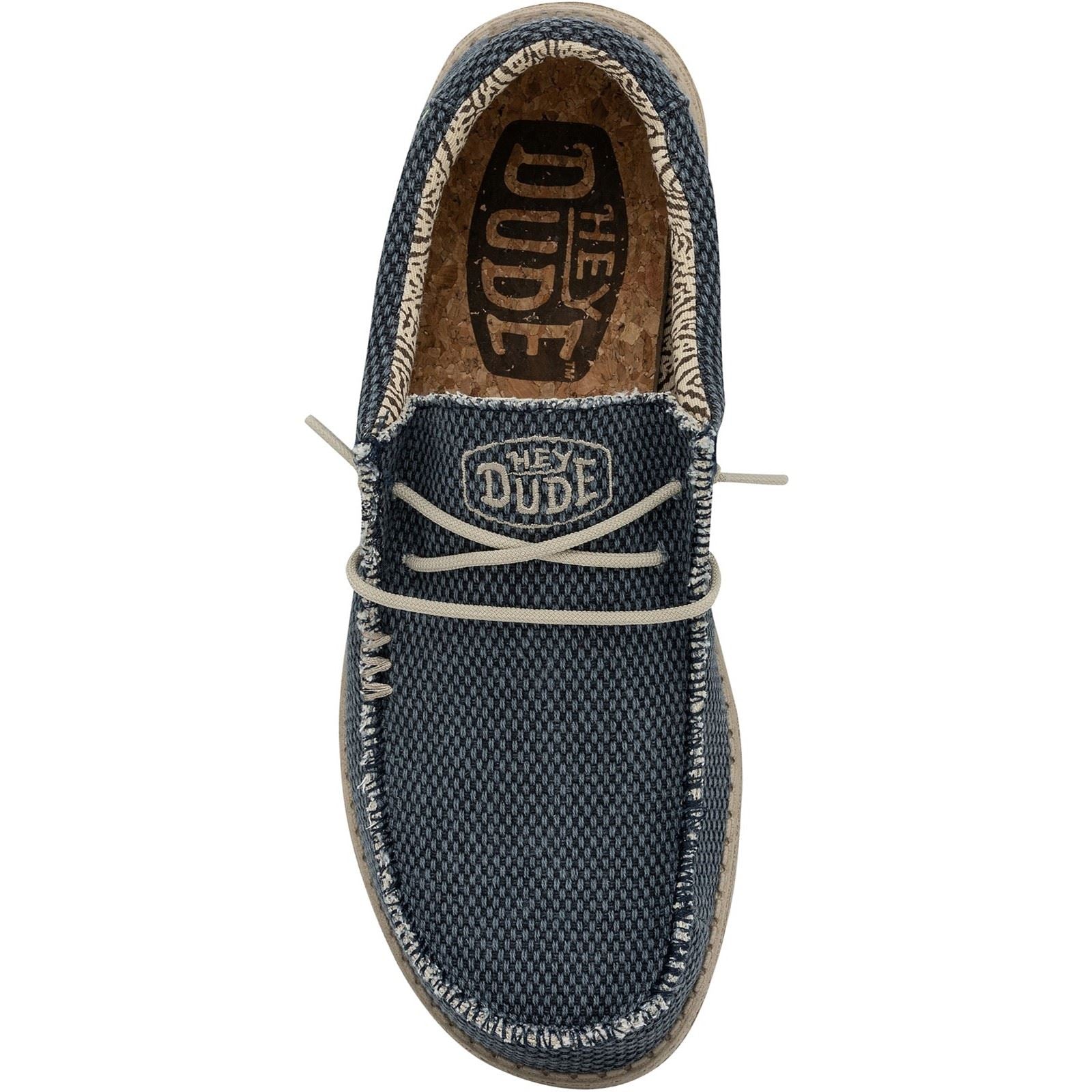 HEYDUDE Wally Braided Polyester Men's Blue Night Loafers
