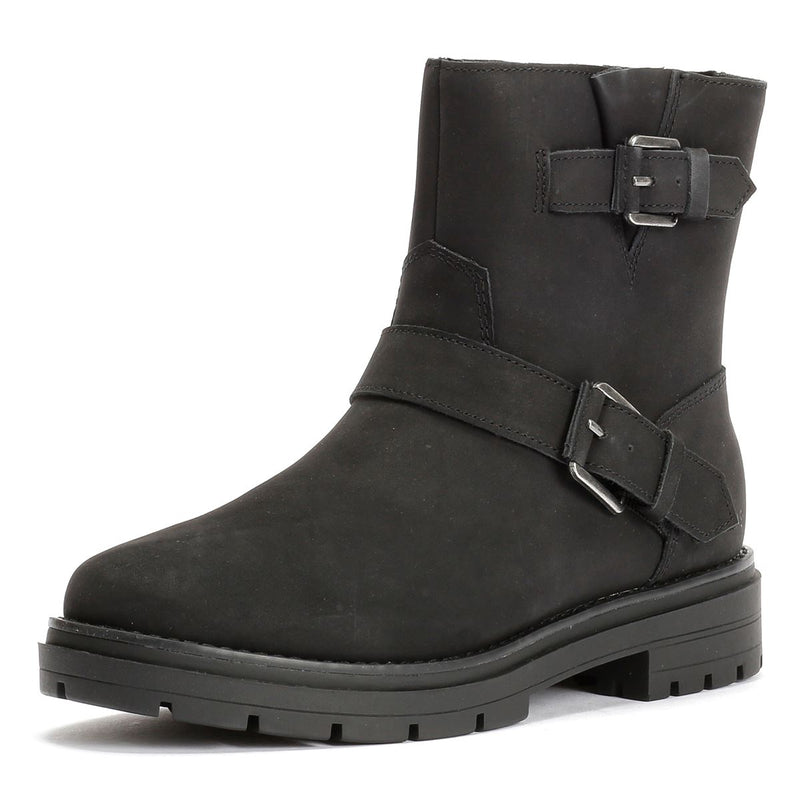 TOMS Ionie Moto Nubuck Leather Women's Black Boots